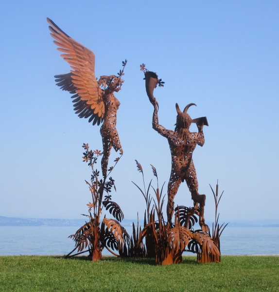 Pan and Syrinx rusty iron